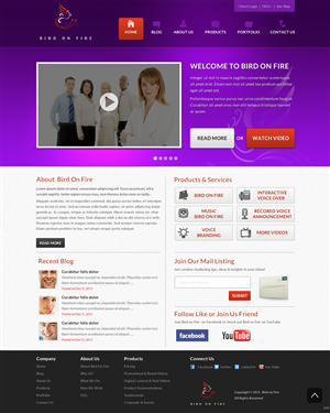 Diseño Wordpress por pb para Bird on Fire Pty Ltd | Diseño: #1287629