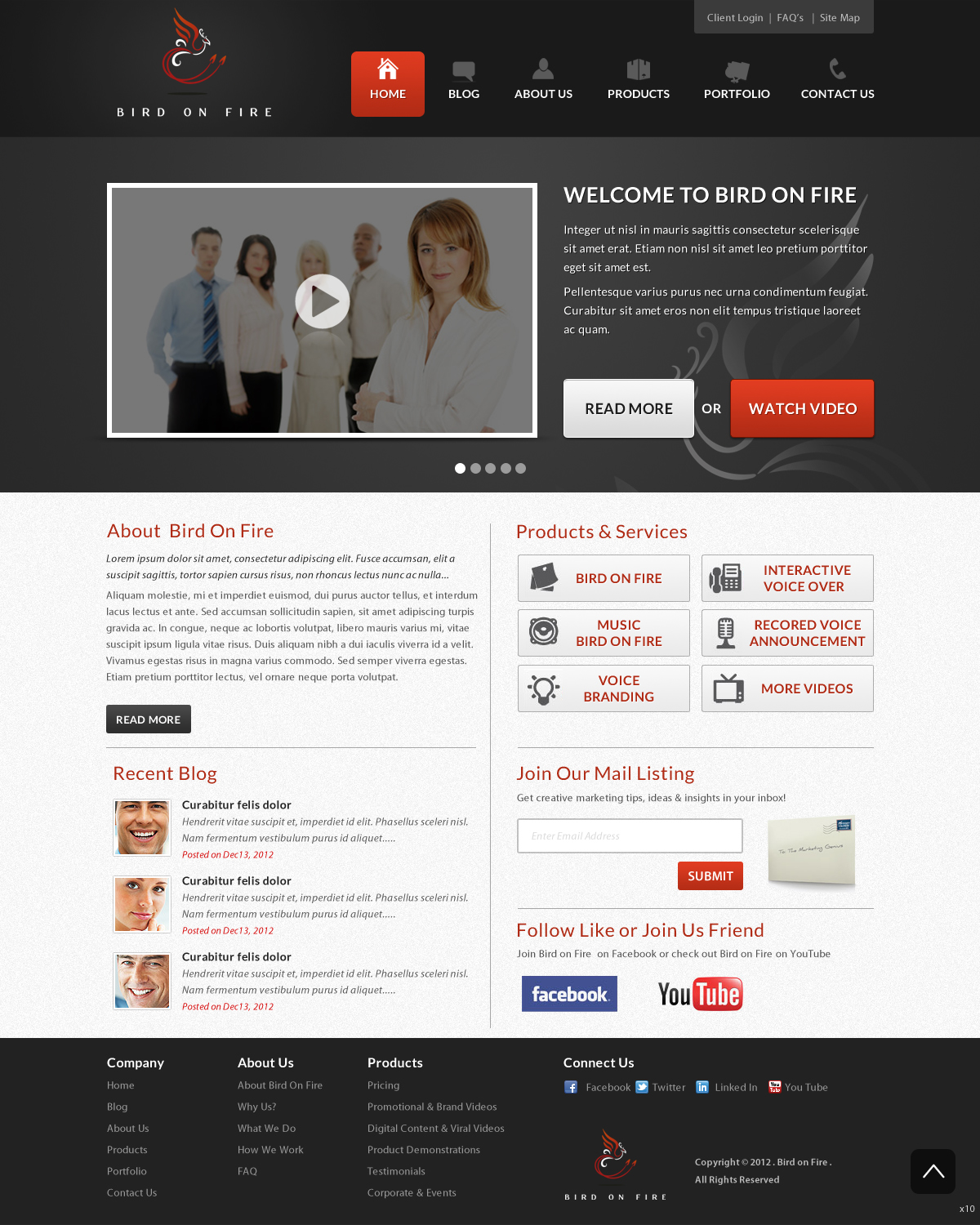 Wordpress Design by pb for Bird on Fire Pty Ltd | Design #1287631