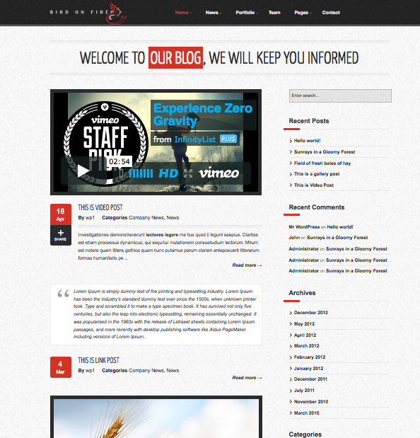 Diseño Wordpress por schk para Bird on Fire Pty Ltd | Diseño #1283845