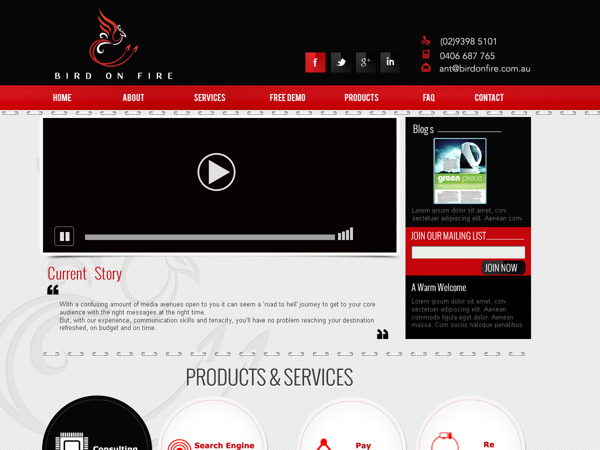 Diseño Wordpress por iqrar hussain para Bird on Fire Pty Ltd | Diseño #1292953