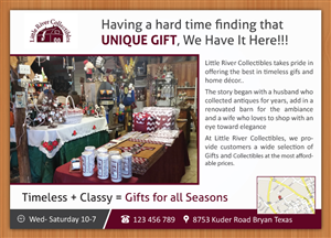 Advertisement Design by Sbss for Little River Collectibles | Design: #4454462