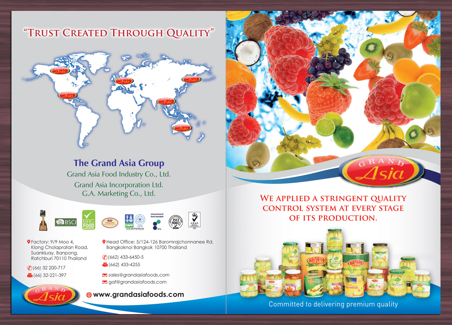 Diseño de Brochure por Sbss para Grand Asia Food Industry Co. Ltd 5/127 Soi Udomsab, Baromrajchonnanee Rd., | Diseño #4481026