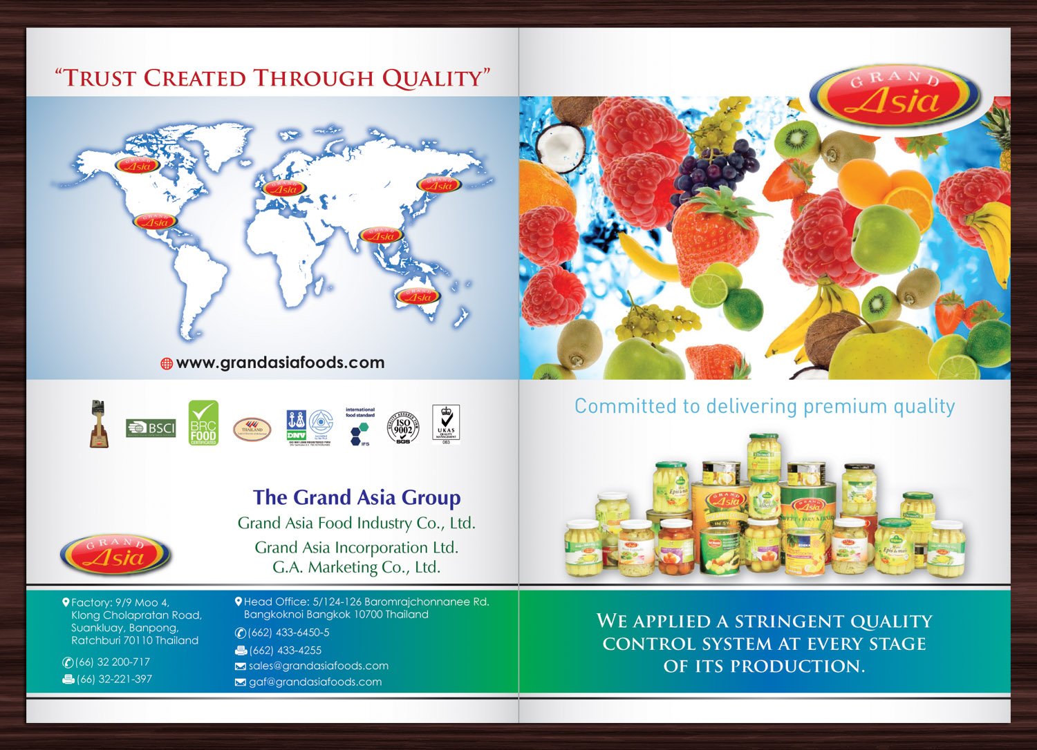 Brochure Design by Sbss for Grand Asia Food Industry Co. Ltd 5/127 Soi Udomsab, Baromrajchonnanee Rd., | Design #4481030