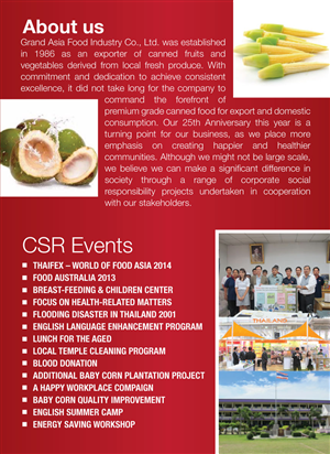 Brochure Design by Impressive Solutions for Grand Asia Food Industry Co. Ltd 5/127 Soi Udomsab, Baromrajchonnanee Rd., | Design: #4475367
