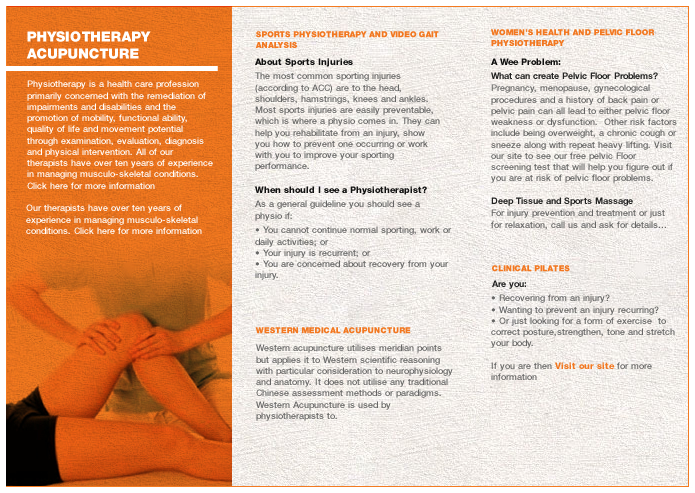 Brochure Design by A.D.S for Milford Physiotherapy | Design #4557739