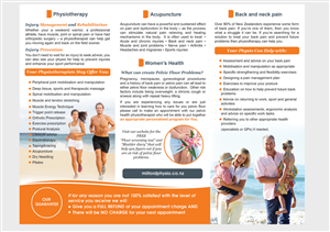 Diseño de Brochure por Adylhere para Milford Physiotherapy | Diseño: #4751182