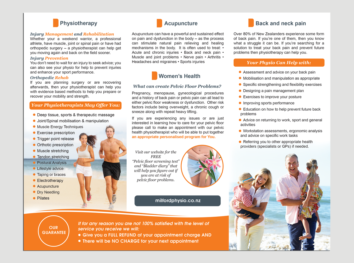 Brochure Design by Adylhere for Milford Physiotherapy | Design #4763387
