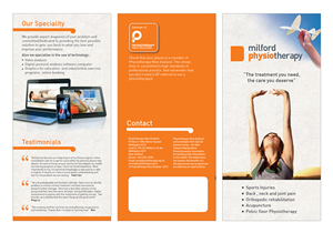 Diseño de Brochure por creative.ahmed72 para Milford Physiotherapy | Diseño: #4531222