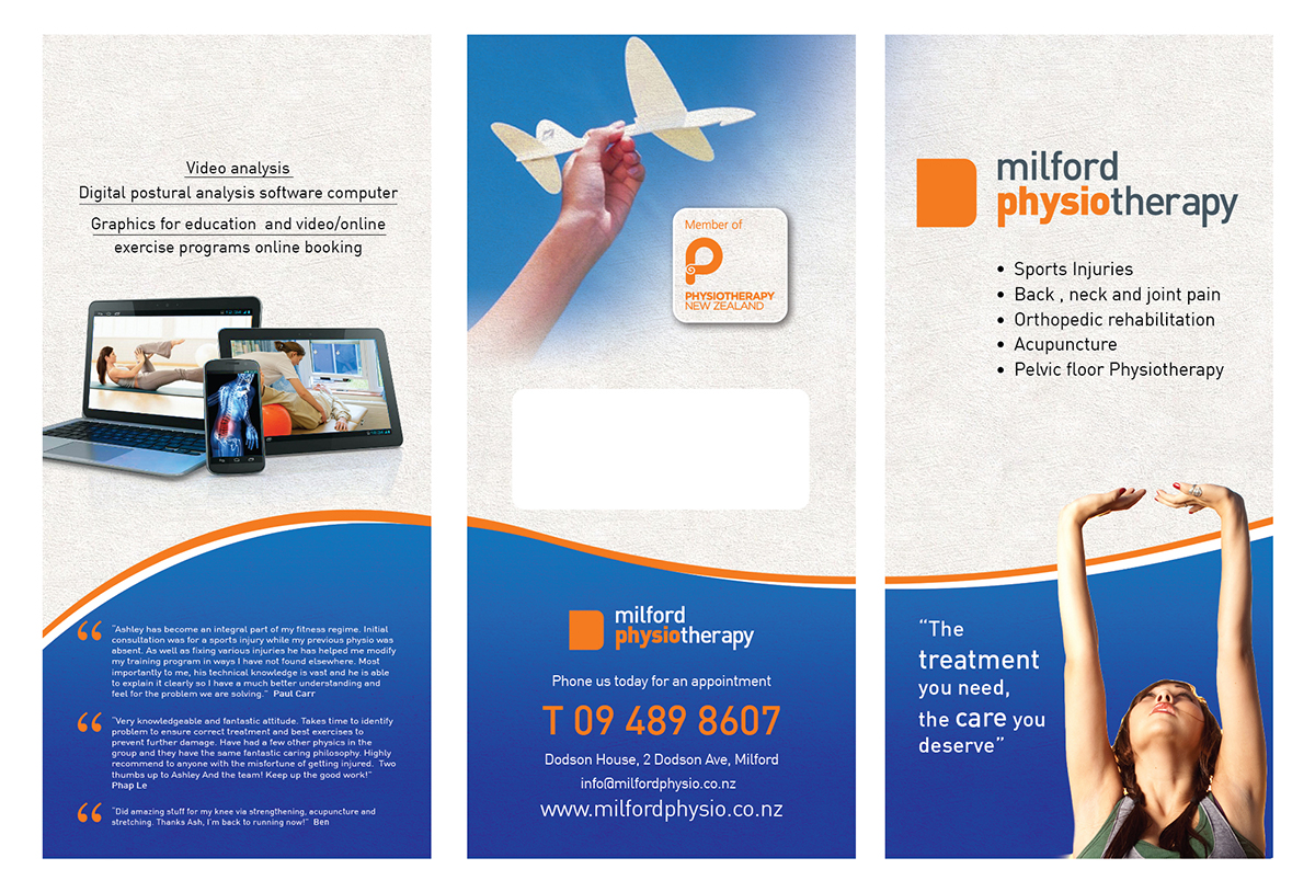 Brochure Design by creative.ahmed72 for Milford Physiotherapy | Design #4545711