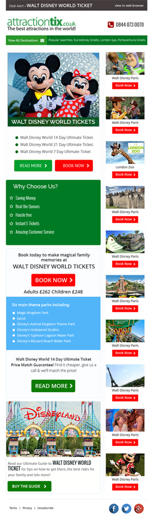 Attraction Tickets Company need an inspiring responsive email template | Newsletter Design by Expert Designer