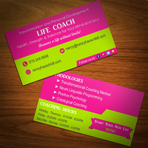 Diseño de Tarjeta de Presentación por Abikasirajan para Nancy Hauschildt Life Coaching | Diseño: #4475352