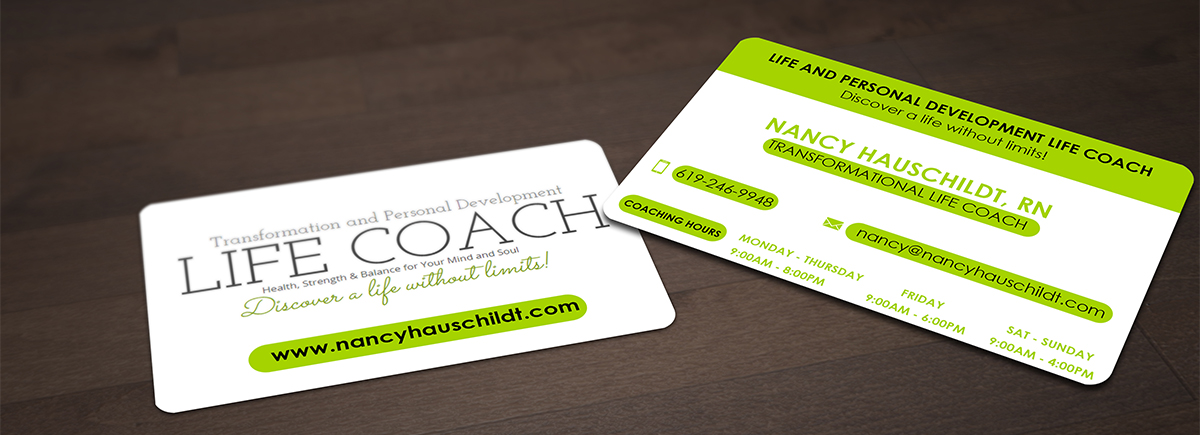 Diseño de Tarjeta de Presentación por Pointless Pixels India para Nancy Hauschildt Life Coaching | Diseño #4453275