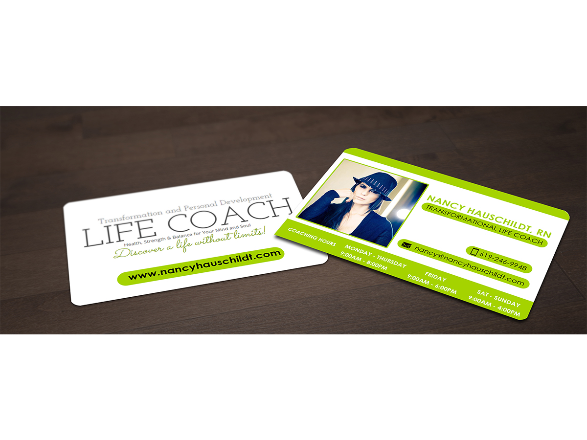 Business Card Design by Pointless Pixels India for Nancy Hauschildt Life Coaching | Design #4453351