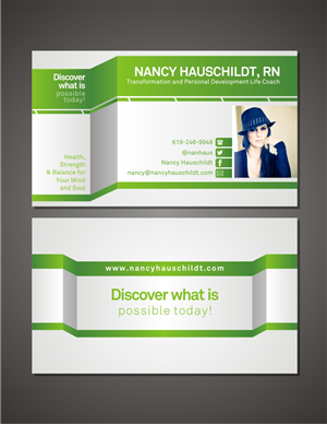 Business Card Design by bernaduslevi007 for Nancy Hauschildt Life Coaching | Design #4536609