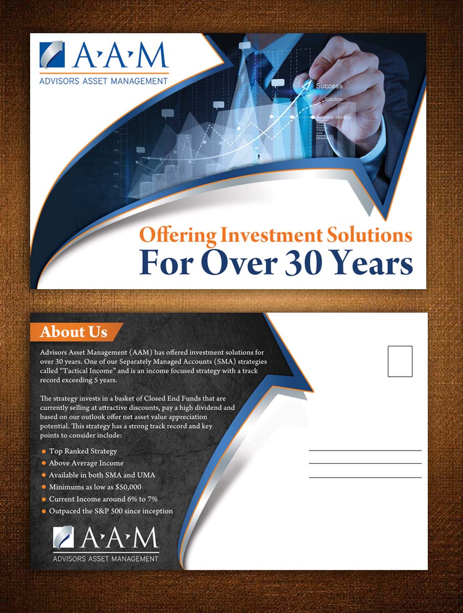 Design de Carte Postale par ESolz Technologies pour Advisors Asset Management, Inc. | Design #4447876