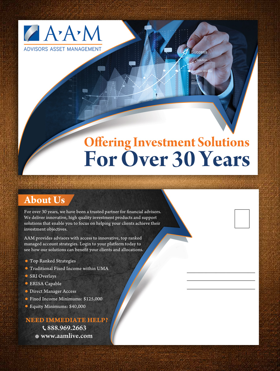 Postcard Design by ESolz Technologies for Advisors Asset Management, Inc. | Design: #4582223
