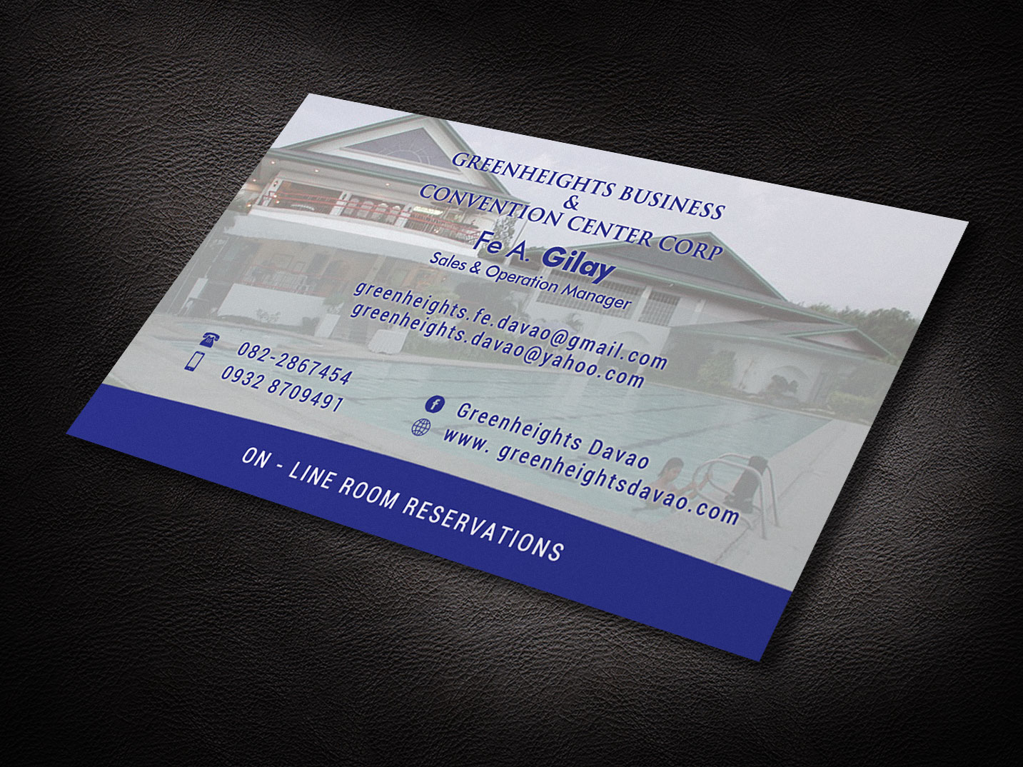 Diseño de Tarjeta de Presentación por Pixi Dust para GREENHEIGHTS BUSINESS & CONVENTION CENTER | Diseño #4454077