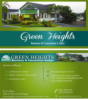 Diseño de Tarjeta de Presentación por shytriz para GREENHEIGHTS BUSINESS & CONVENTION CENTER | Diseño #4478283