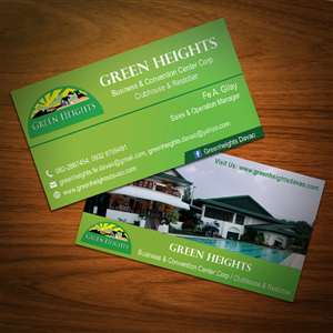 Business Card Design by Abikasirajan for GREENHEIGHTS BUSINESS & CONVENTION CENTER | Design: #4460702