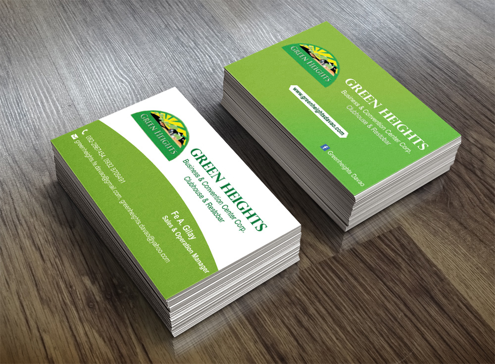 Diseño de Tarjeta de Presentación por Abikasirajan para GREENHEIGHTS BUSINESS & CONVENTION CENTER | Diseño #4460734