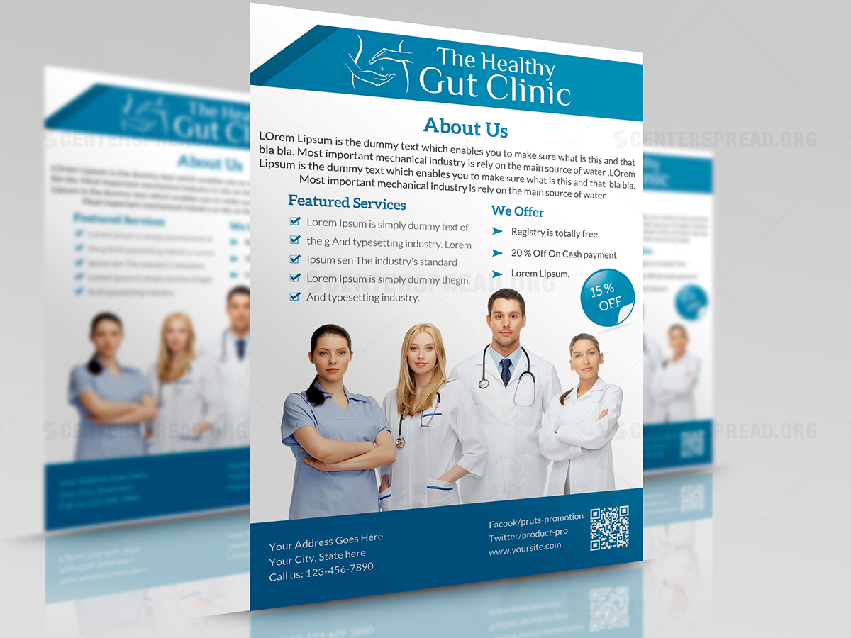 Flyer Design by CENTERSPREAD for The Healthy Gut Clinic | Design #4467443