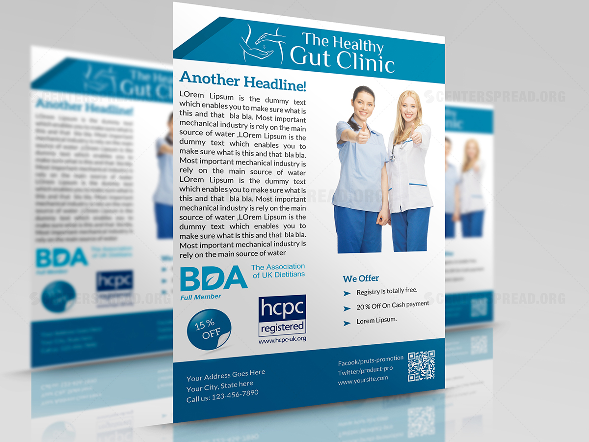 Diseño de Flyer por CENTERSPREAD para The Healthy Gut Clinic | Diseño #4467473