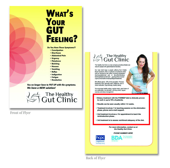 Flyer Design by jmsgraphicdesign for The Healthy Gut Clinic | Design #4466566
