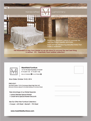 Design de Carte Postale par rkailas pour Marshfield Furniture | Design : #4515390