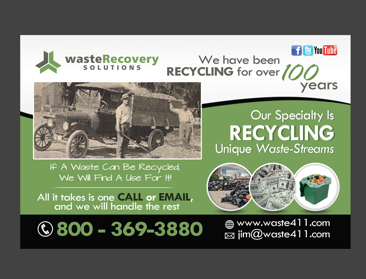 Postcard Design by NatPearlDesigns for Waste Recovery Solutions | Design #4470869