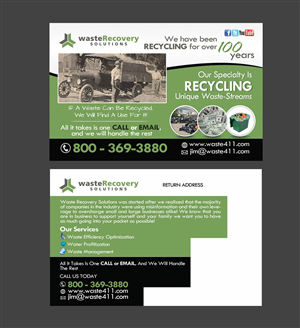 Postcard Design by NatPearlDesigns for Waste Recovery Solutions | Design: #4473647