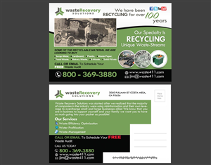 Postcard Design by NatPearlDesigns for Waste Recovery Solutions | Design: #4498945