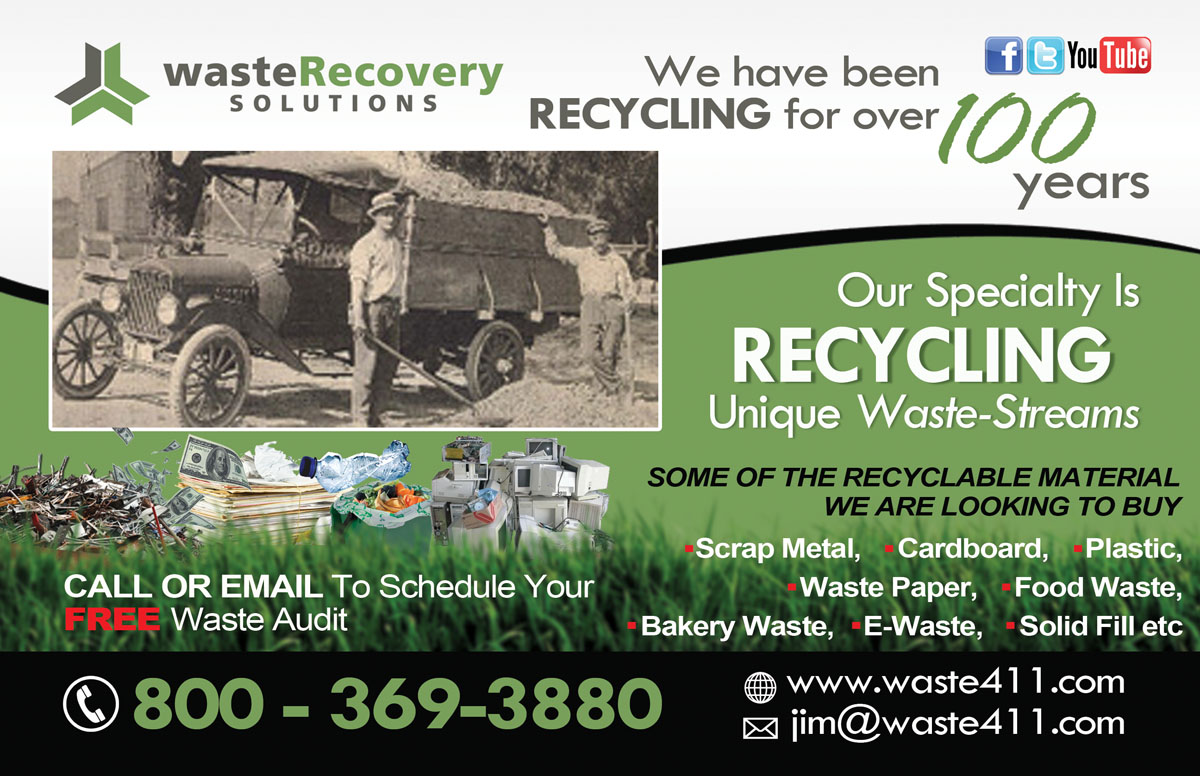 Design de Carte Postale par NatPearlDesigns pour Waste Recovery Solutions | Design #4499472