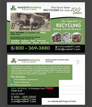 Postcard Design by NatPearlDesigns for Waste Recovery Solutions | Design: #4516288