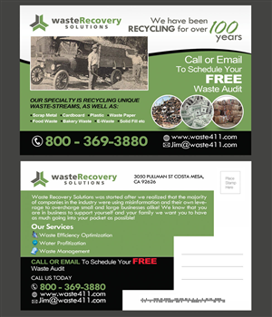 Postcard Design by NatPearlDesigns for Waste Recovery Solutions | Design: #4516373