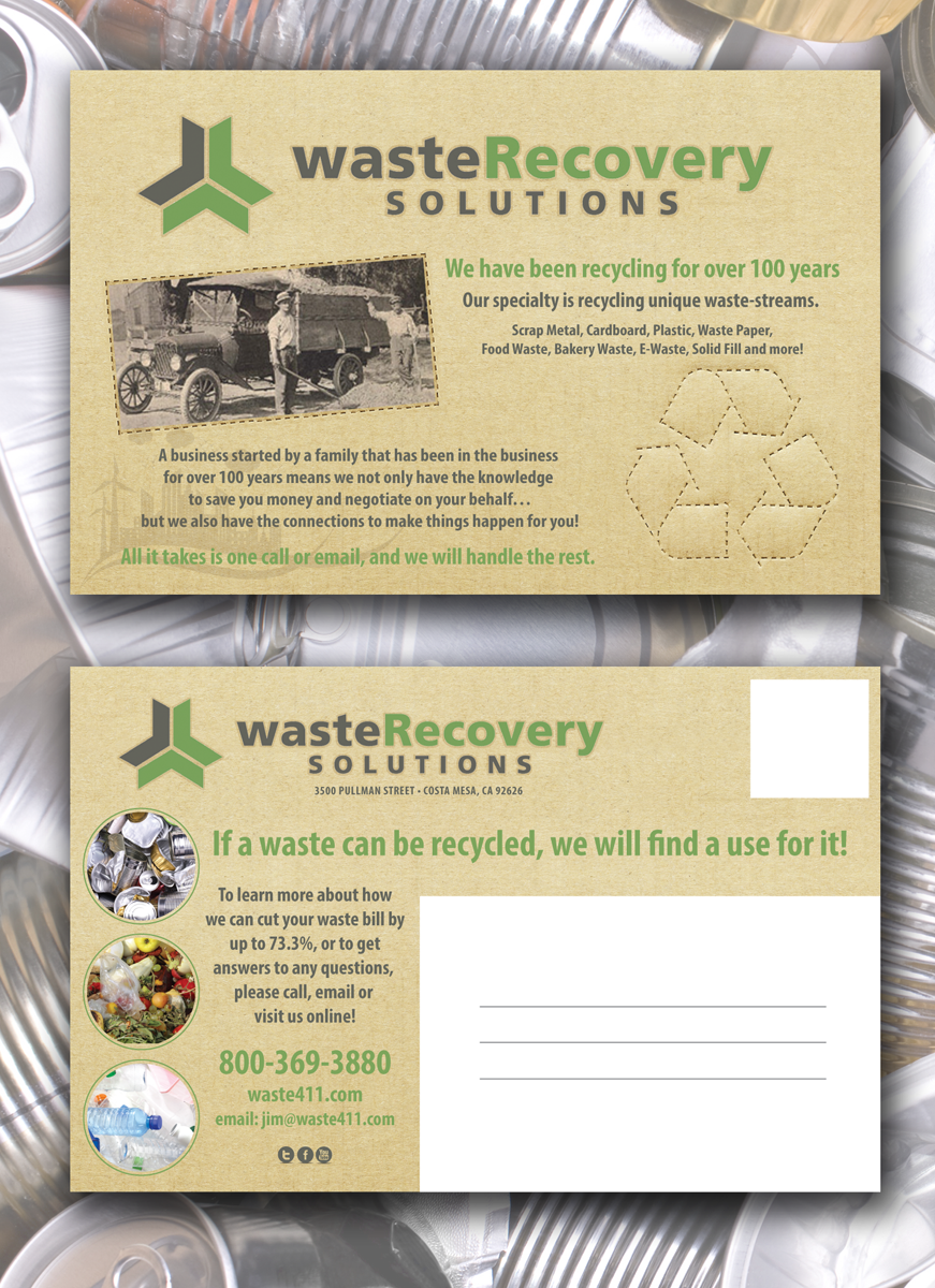 Postcard Design by Whalen for Waste Recovery Solutions | Design #4474451