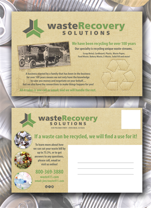 Postcard Design by Whalen for Waste Recovery Solutions | Design #4474451