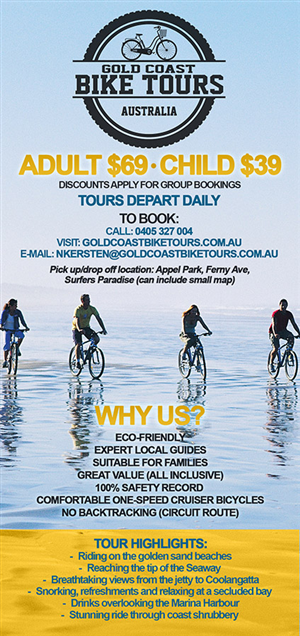 Gold Coast Bike Tours needs a DL Flyer design  | Design de Flyer par Juuri