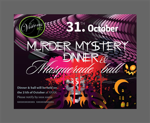Murder at the Masquerade | Diseño de Postal por INGA DESIGN