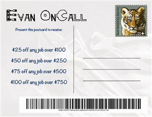 Postcard Design by Samantha Germano for Evan OnCall | Design: #4482392
