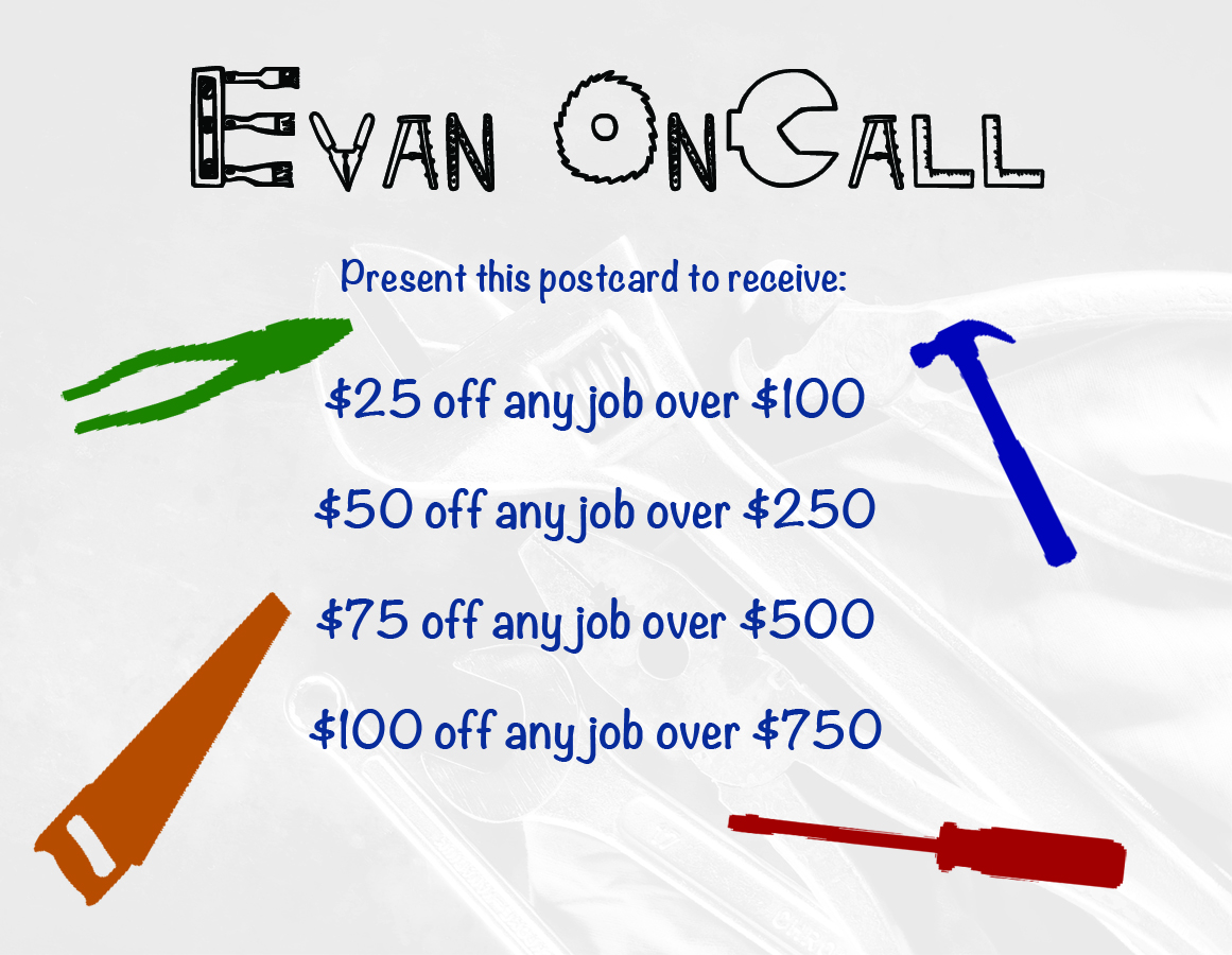Design de Carte Postale par Samantha Germano pour Evan OnCall | Design #4496515