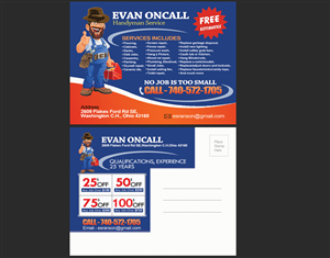 Postcard Design by NatPearlDesigns for Evan OnCall | Design: #4495271
