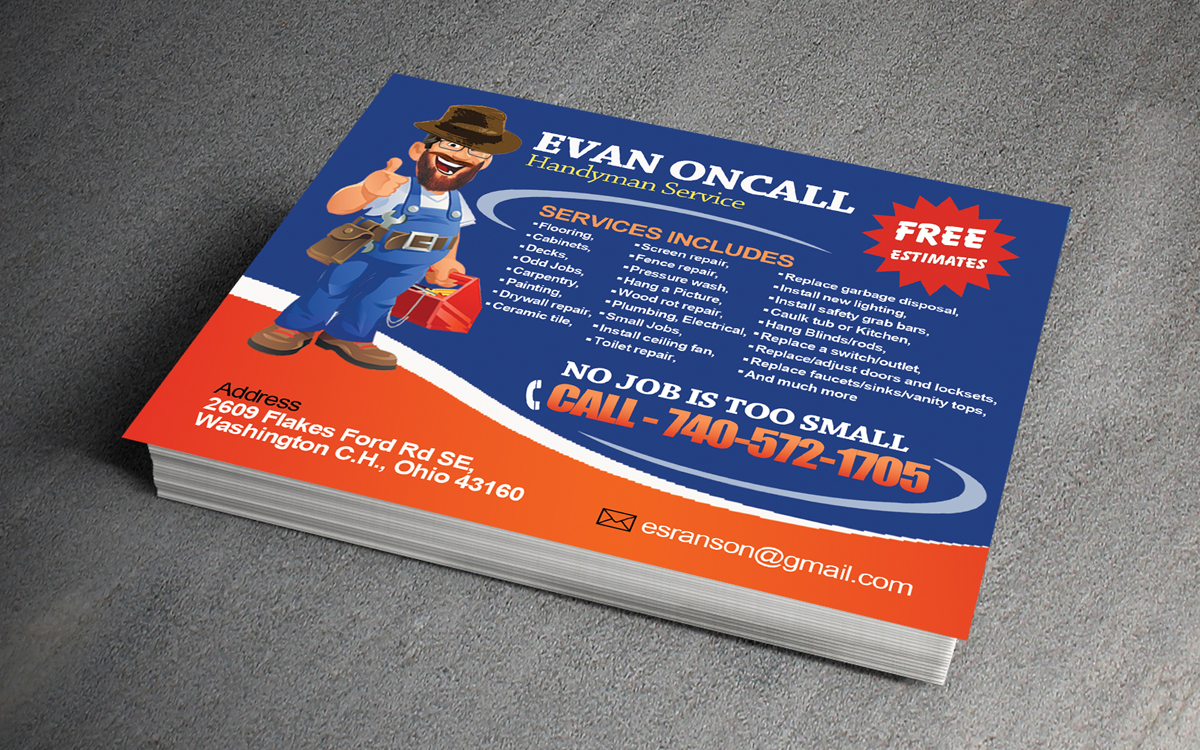 Postcard Design by NatPearlDesigns for Evan OnCall | Design #4495295