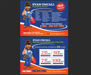 Postcard Design by NatPearlDesigns for Evan OnCall | Design: #4495578