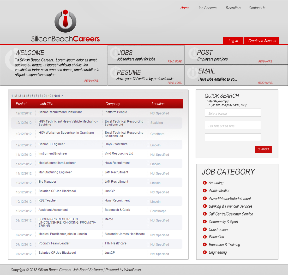 Wordpress Design by William Hodge for this project | Design #1278097