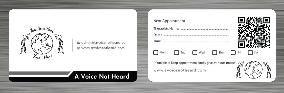Business Card Design by Sbss for A Voice Not Heard | Design #1272018