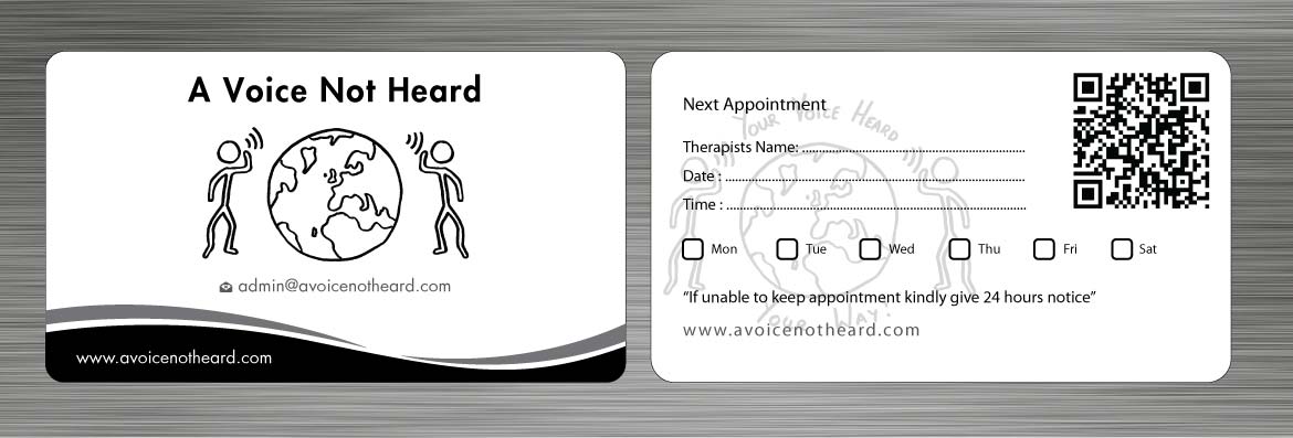 Business Card Design by Sbss for A Voice Not Heard | Design #1272021