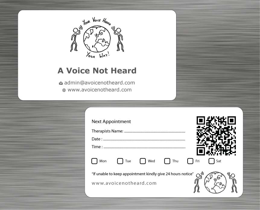Business Card Design by Sbss for A Voice Not Heard | Design #1272022