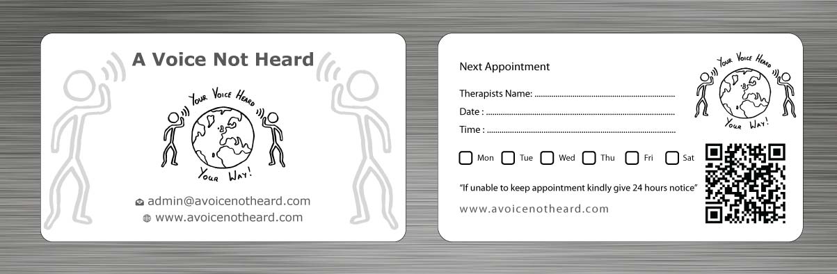 Business Card Design by Sbss for A Voice Not Heard | Design #1272024
