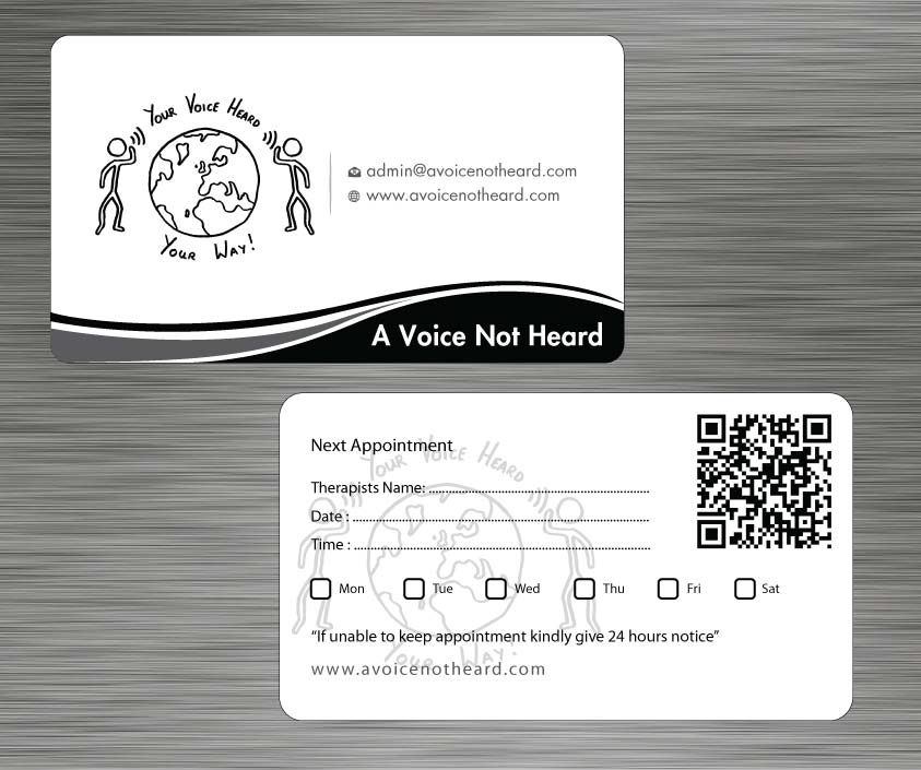 Business Card Design by Sbss for A Voice Not Heard | Design #1272025