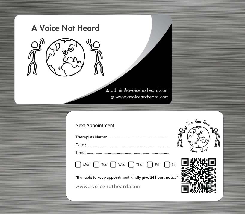 Business Card Design by Sbss for A Voice Not Heard | Design #1272031
